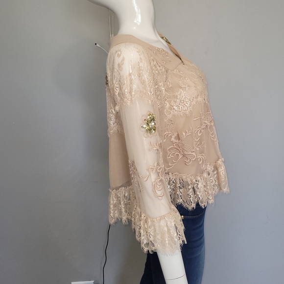 Odd Molly Anthropologie Lace Mesh Cardigan, VGUC, Size S - Picture 5 of 8
